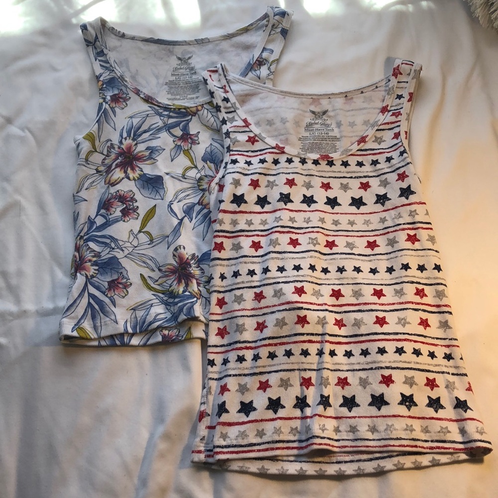 two women’s patterned tank tops